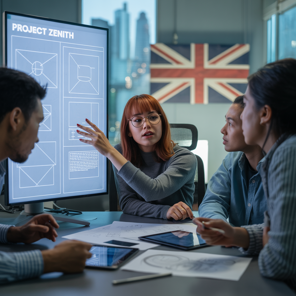 Professional UI/UX designers at work in a modern UK office, showcasing collaboration and innovation from the Best UI UX Company UK.